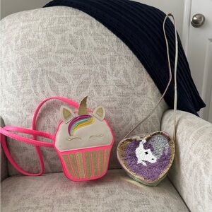 Unicorn Cupcake and Heart Kids Crossbody Bags